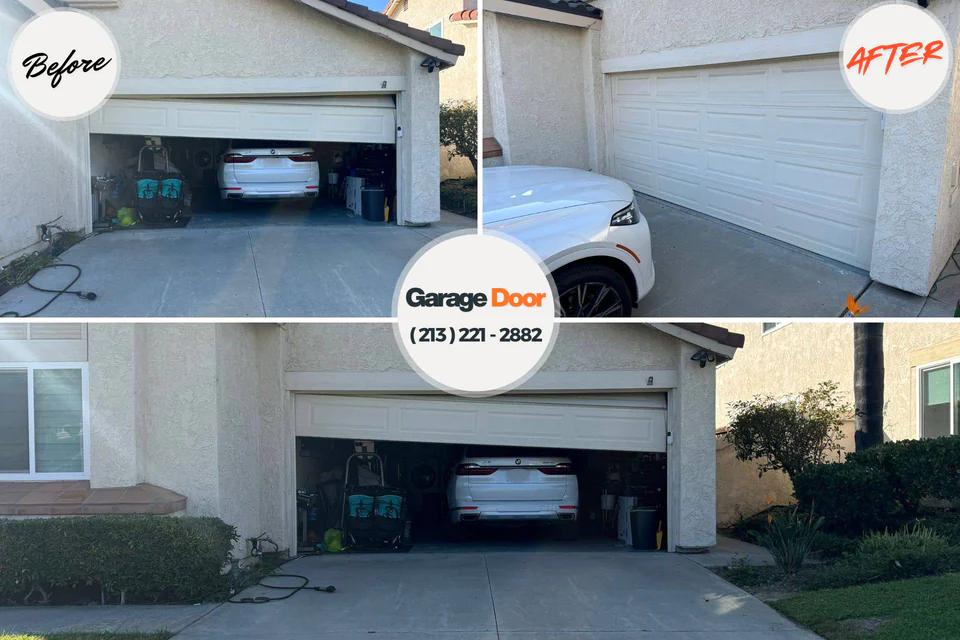 Before and after: garage door repair East Lexington, VA
